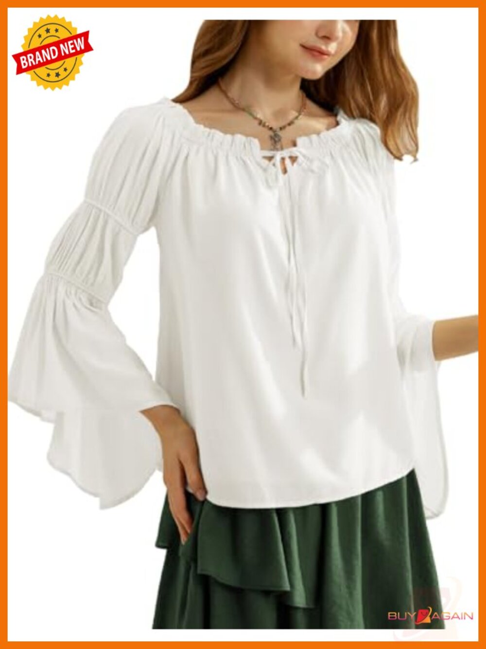 Renaissance Off Shoulder Bell Sleeve Peasant Blouse Woven Top